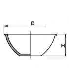Чашка выпарная, 61х28, глубокая, дно плоское