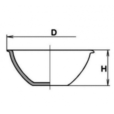 Чашка выпарная, 61х28, глубокая, дно плоское