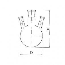 колба круглодонная с 3-мя горловинами под углом КГУ-3-1-250-29-14-14 со шлифом