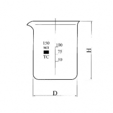 стакан низкий Н-1-250 ТС  с делением с носиком